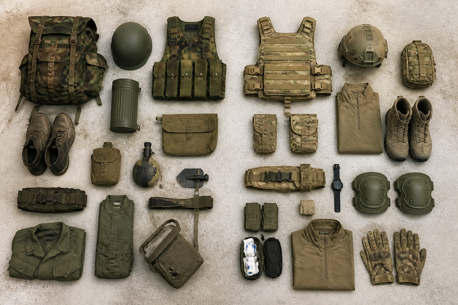 Militaire surplus vs nieuwe uitrusting